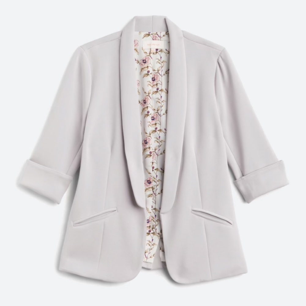 Skies Are Blue Hannah Modal Scuba Blazer Grey